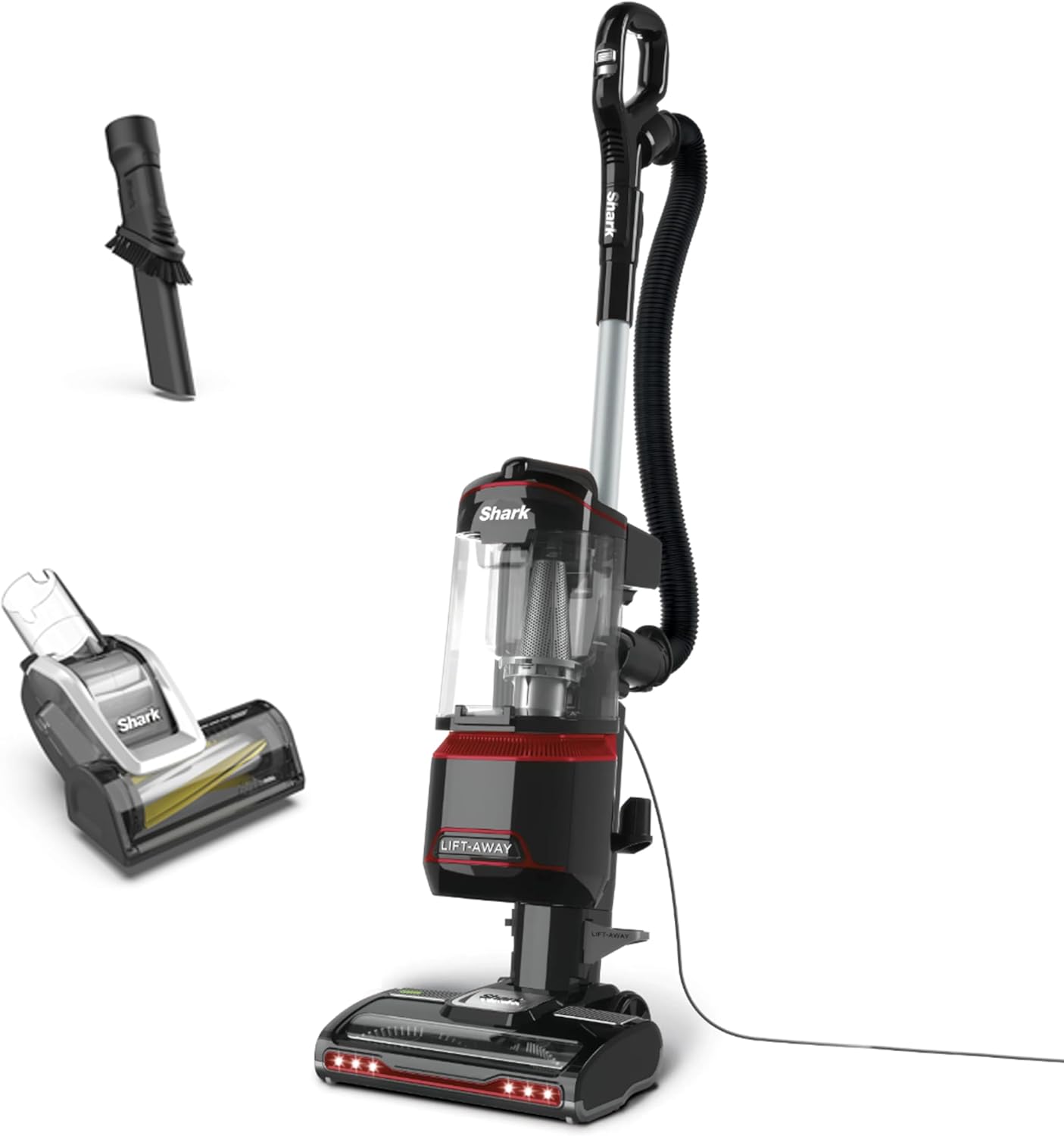 Shark Kablolu Dikey Elektrikli Süpürge 1.1L, Lift-Away Teknolojisi, Evcil Hayvan Modeli, LED Farlar, Alerji Önleyici, 8m Kablo, 750W, Evcil Hayvan, Dar Alan, Çok Yüzeyli Başlıklar, Kırmızı/Siyah, NV602UKT